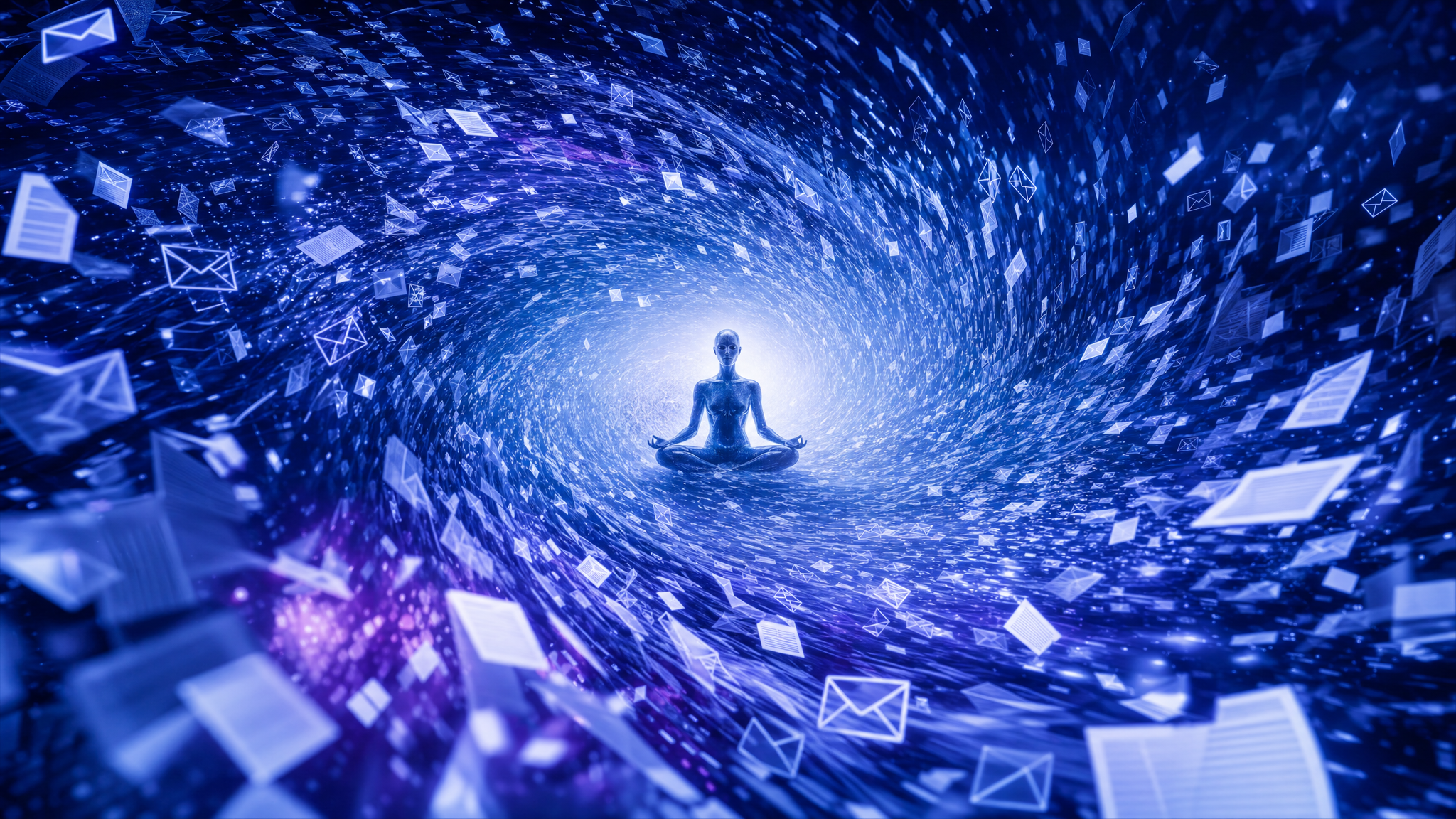 Thousands of emails swirling in a digital vortex