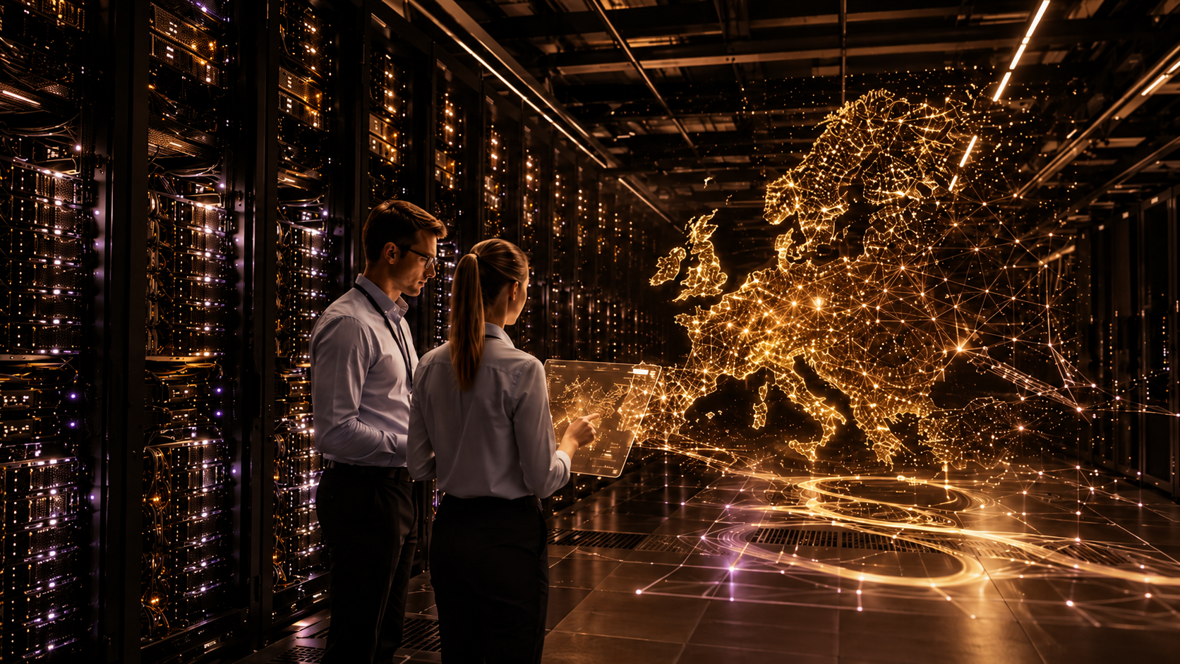 Datacenter-tekniker övervakar kritiska GPU-system i företagsinfrastruktur